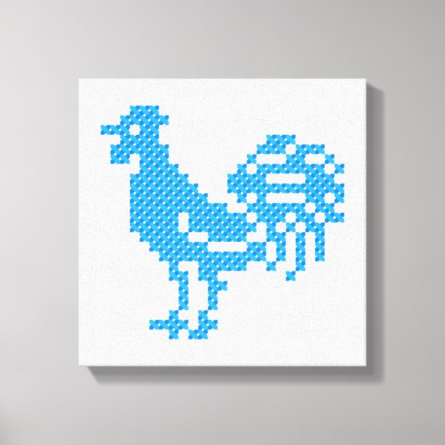 Toile Blue Rooster (Recto)