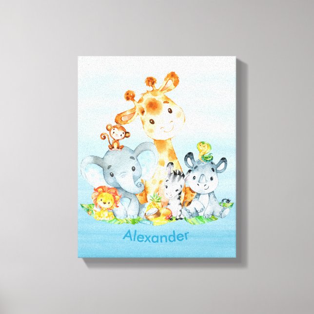 Toile Blue Watercolor Cute (Recto)