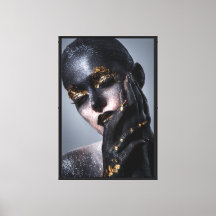 Body Art Gold Black Editorial Makeup Fashion