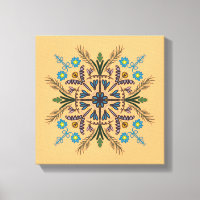 Boho Botanical Mandala Tropical Green Orange