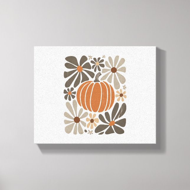Toile Boho Floral Automne saison Citrouille (Recto)