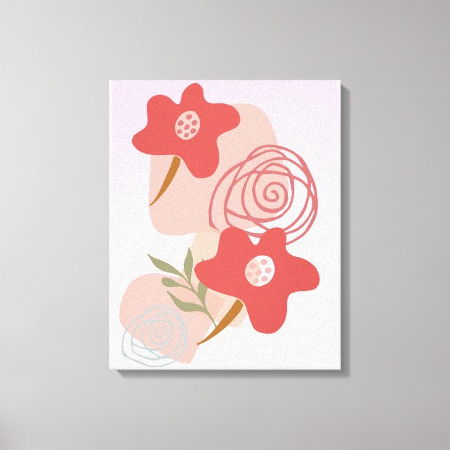 Toile Boho floral flottant (Recto)