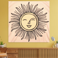 Boho Minimaliste Sun Symbole Canvas - Spiritu mode