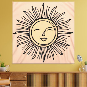 Toile Boho Minimaliste Sun Symbole Canvas - Spiritu mode