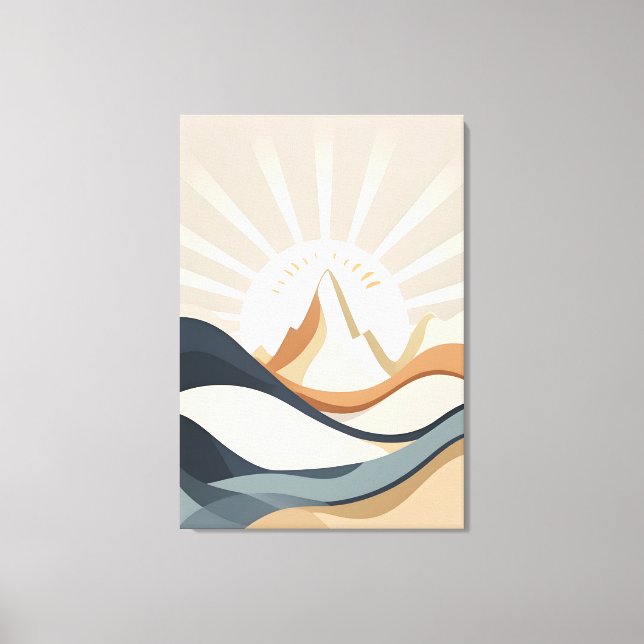 Toile "Boho Mountain Abstrait Landscape Art Print (Recto)