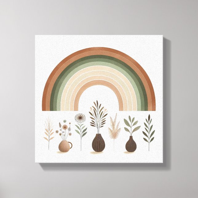 Toile Boho Rainbow et Earthy Botanical (Recto)