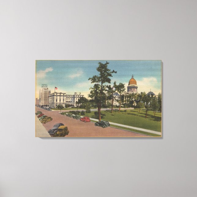 Toile Boise, ID - Vue du parc de la Capitale et des envi (Recto)