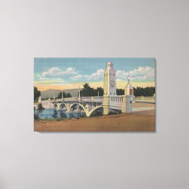 Toile Boise, ID - Vue du pont de la rivière Boise (Recto)