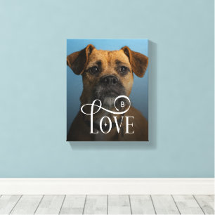 Toile Boîte personnalisée pour chien Boxer Amour Moderne
