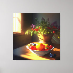 Toile Bol de Fruit et Fleurs au soleil 3