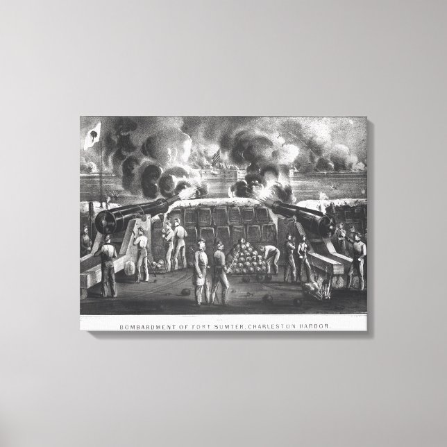 Toile Bombardement du fort Sumter, port de Charleston (Recto)