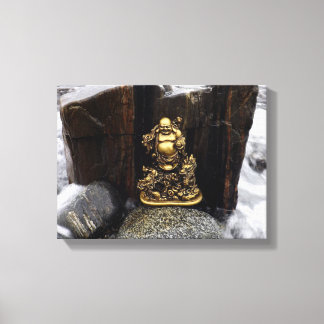 Toile Bon Bouddha parmi les vagues qui s'écrasent