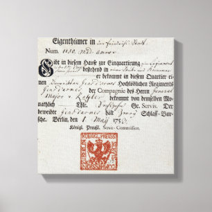 Toile Bon d'hébergement, 1759