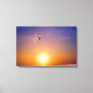 Toile Bonheur du coucher de soleil 3 Panneaux