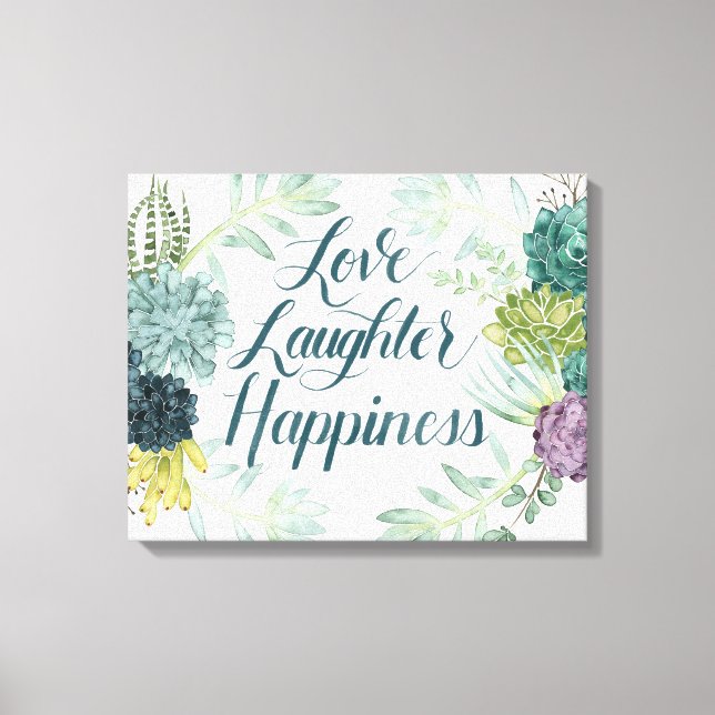 Toile Bonheur plante | Amour rire bonheur (Recto)