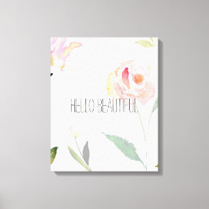 Toile Bonjour belle aquarelle florale