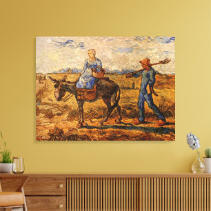 Toile Bonjour, Couple paysan par Vincent van Gogh