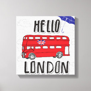 Toile Bonjour signe en lettres de main de Londres   avec