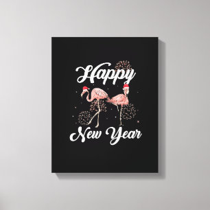 Toile Bonne année 2023 tenue pour Flamant rose Lover Nou