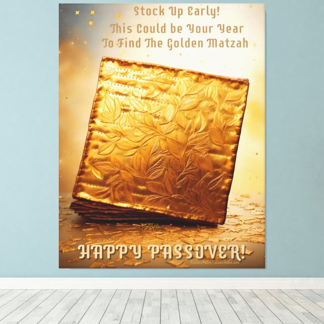 Toile Bonne Pâque ! Golden Matzah (Insitu (Plancher de Bois))