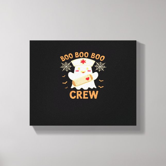 Toile Boo Crew Drôle Fantôme Éffrayant Halloween Infirmi (Recto)