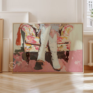 Toile Boots de fille Peinture Retro Vintage