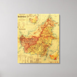 Toile BorneoPanoramic MapBorneo
