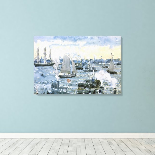 Toile Boston Harbour, peinture d'art, (Insitu (Plancher de Bois))