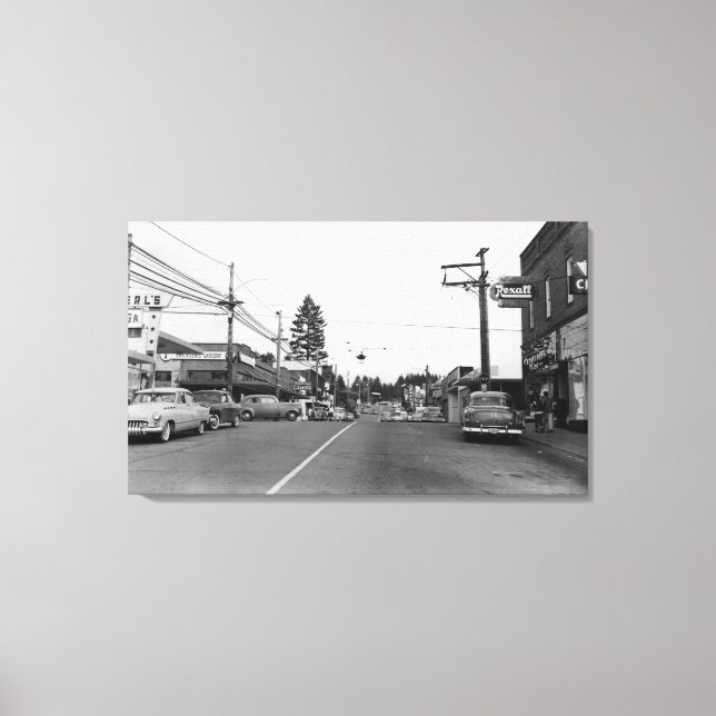Toile Bothell, WA - Scène de la rue Downtown Photographi (Recto)