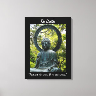 Toile Bouddha-avec la citation