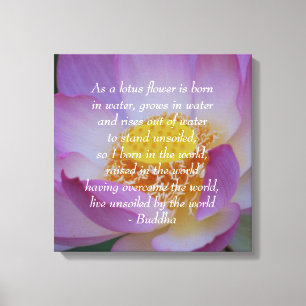 Toile Bouddha citation Lotus flower