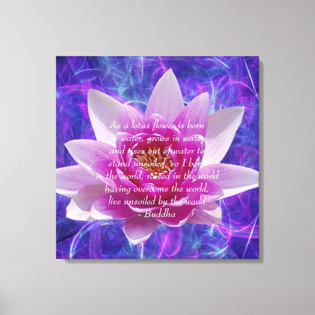 Toile Bouddha citation Lotus flower (Recto)