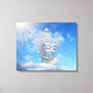Toile bouddha d'argent dans le ciel
