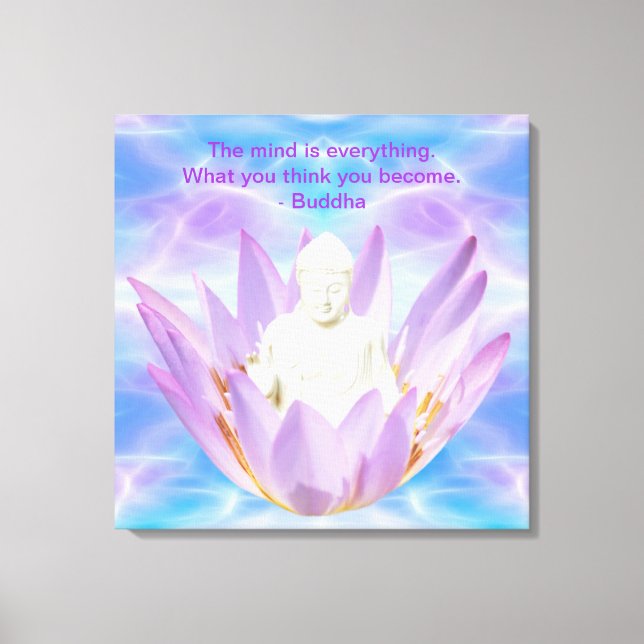 Toile Bouddha fleurs de Lotus pourpres (Recto)
