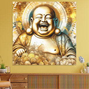 Toile Bouddha riant