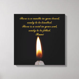Toile Bougie de Rumi au coeur