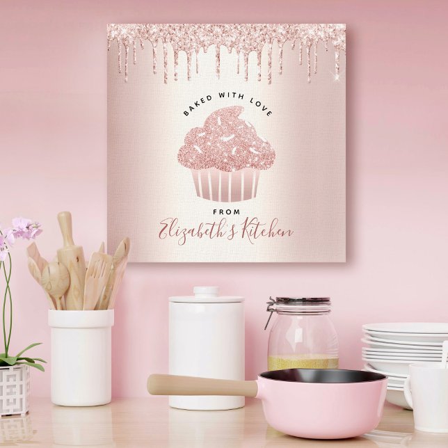 Toile Boulangerie Cupcake Pâtisserie Chef Rose Gold Part (Créateur téléchargé)