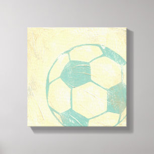 Toile Boule de soccer bleu Pastel par Chariklia Zarris