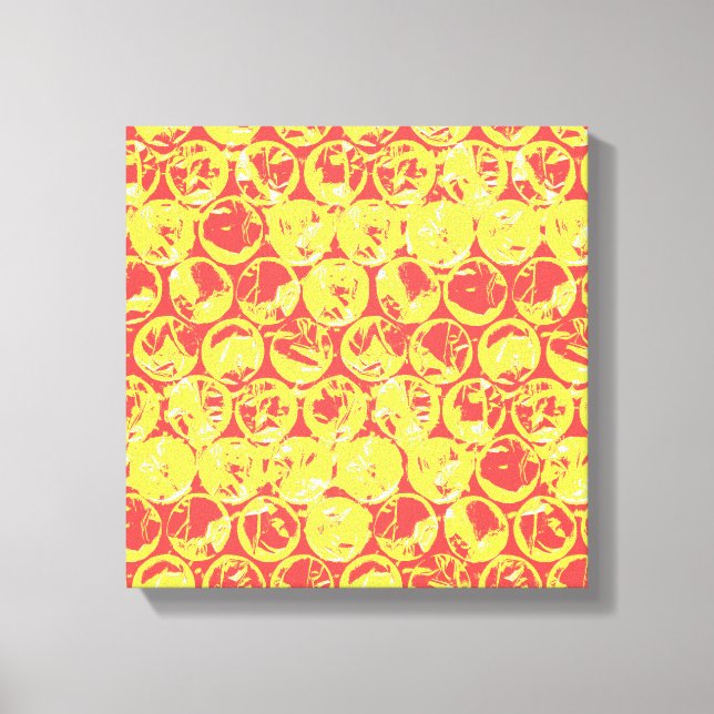 Toile Boule jaune rouge envelopper pop art (Recto)