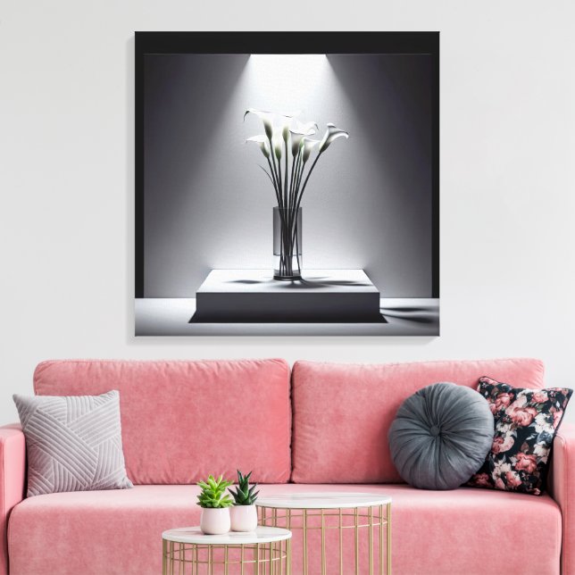 Toile Bouquet Blanc Calla Lily À La Lumière Du Jour (Insitu(Salon))
