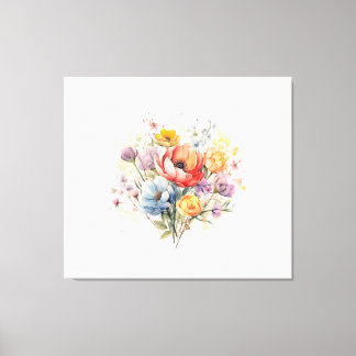 Toile Bouquet coloré d'aquarelle Abstraite