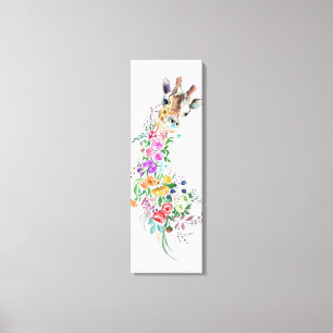 Toile Bouquet de fleurs colorées Giraffe - Dessin Floral