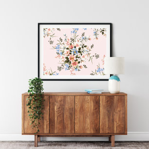Toile Bouquet de fleurs roses Peachy Imprimer Impressi