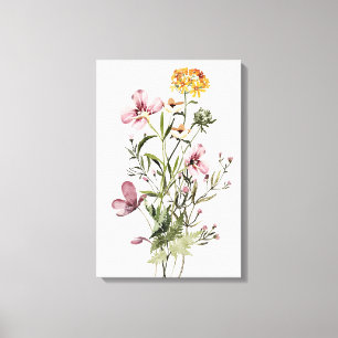 Toile Bouquet de fleurs sauvages à l'aquarelle #1