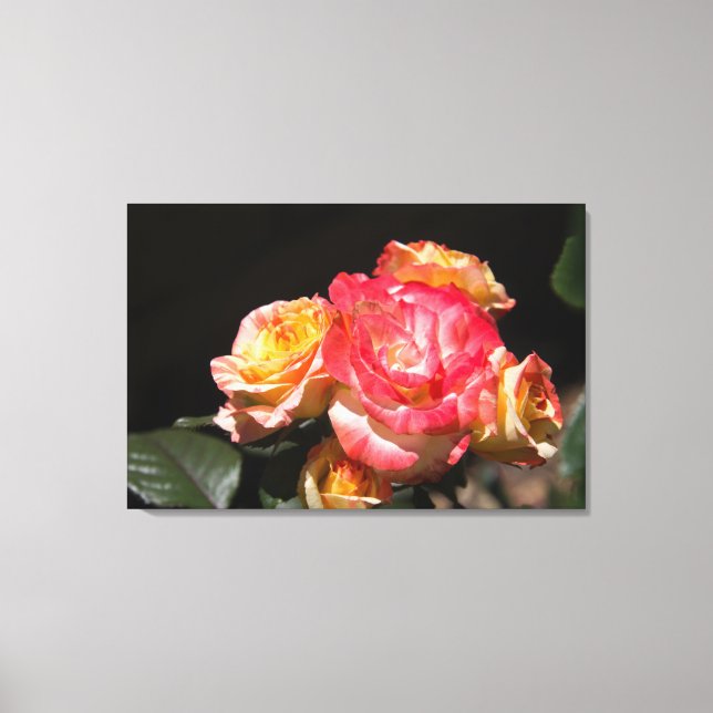 Toile Bouquet de Roses lumineux (Recto)