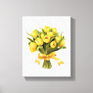 Toile Bouquet de tulipes jaunes Fleur floral