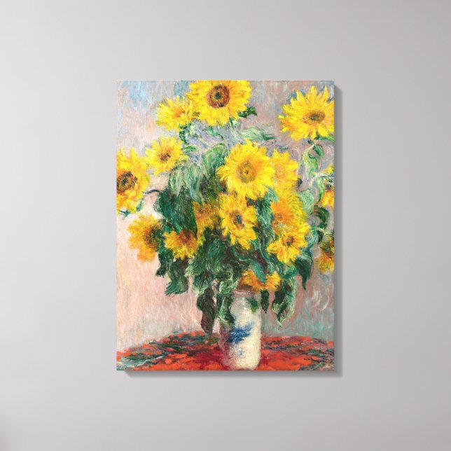 Toile Bouquet of Sunflowers by Monet Impressionist (Recto)