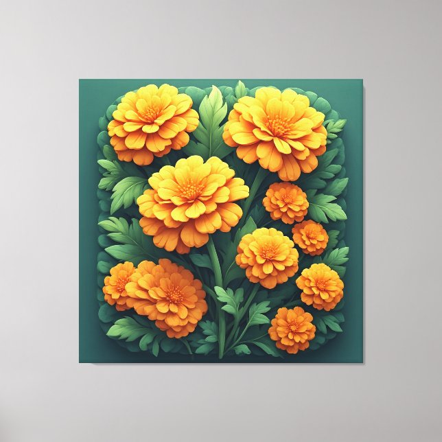 Toile Bouquet vibrant de soucis orange (Recto)