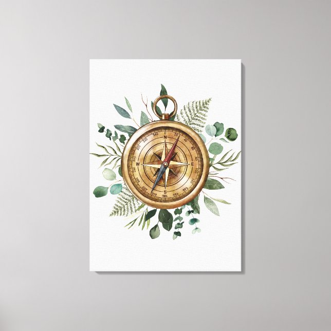 Toile Boussole de remplissage aquarelle (Recto)