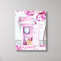Bouteille de téléphone rose floral personnalisée